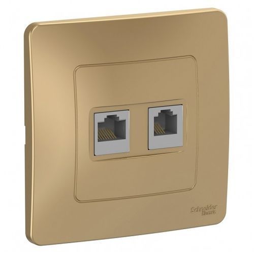 Розетка СУ 2-мес., компьютерная RJ45+телефонная RJ11 бежевый SE Blanca