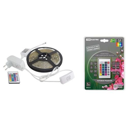 Комплект светодиодной ленты SMD5050-30 LED/м 12В 7,2Вт/м IP20 RGB 5м 24Вт IR-контроллер TDM