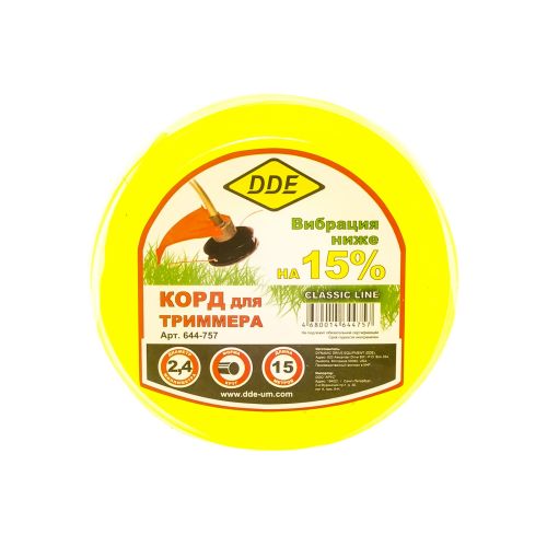 Леска для триммера 2,4мм х15м круглая Classic line DDE