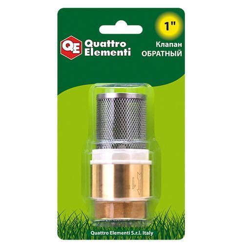 Обратный клапан съемная сетка, внутр. 1", латунь, QE
