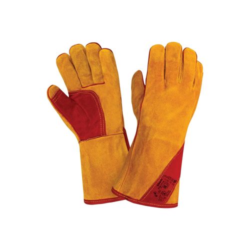 Краги сварщика спилковые T12-11-RU Kevlar 1002 кожа, брезент, хлопок, желтые Siberia