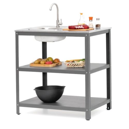 Стол с мойкой Gratar Patio P-02 (900х570х930мм)