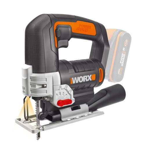 Лобзик акк. WORX WX543 (20В, 2,0Ач, 0-2600об/мин, 80мм-дер, кейс)