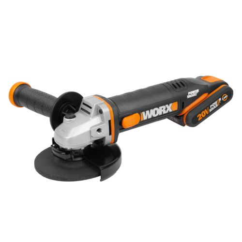 УШМ акк. WORX WX803 (20В, 2,0/4,0Ач, 8600об/мин, 125мм, антивибр. рукоятка, кейс)