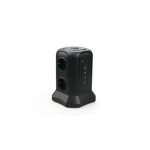 Фильтр сетевой  6мес., 4USB, 10А, 2,5кВт, 2м черный Tessan TP-VB4U6E