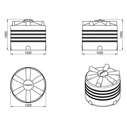 Емкость К-1000 1220х1220х1000мм Термит