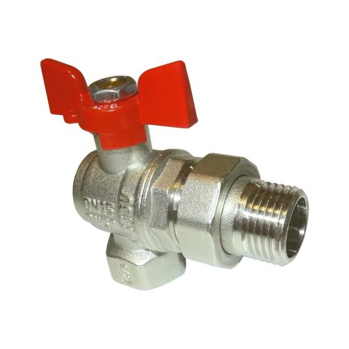Кран шаровый с америк. угловой 1/2" В-Н бабочка VALFEX Premium