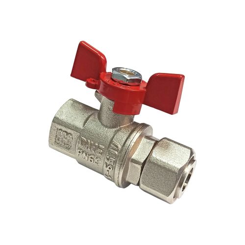 Кран шаровый с накид. гайкой 1/2" В-В бабочка VALFEX Premium