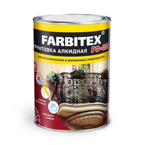Грунтовка ГФ-021 красно-коричневый 10кг FARBITEX