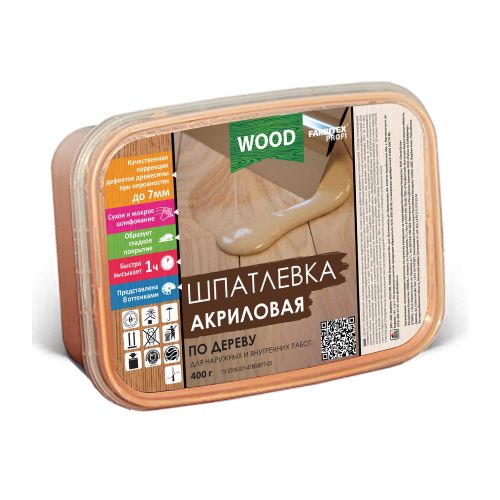 Шпатлевка акриловая по дереву 0,4кг FARBITEX ПРОФИ WOOD береза