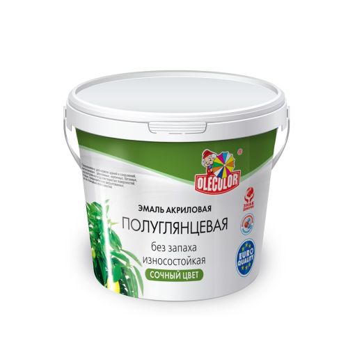 Эмаль акриловая полуглянцевая 2кг Olecolor белый