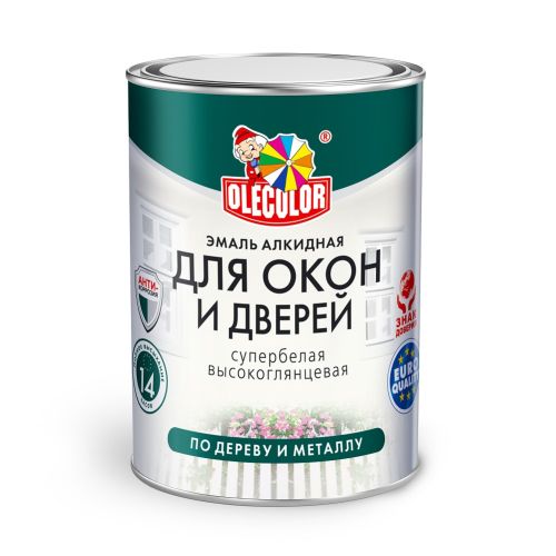 Эмаль для окон и дверей 0,9кг Olecolor белый
