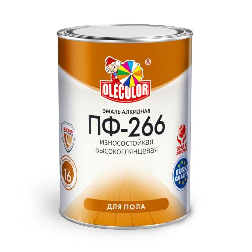 Эмаль алкидная ПФ-266 1,9кг Olecolor желто-коричневый
