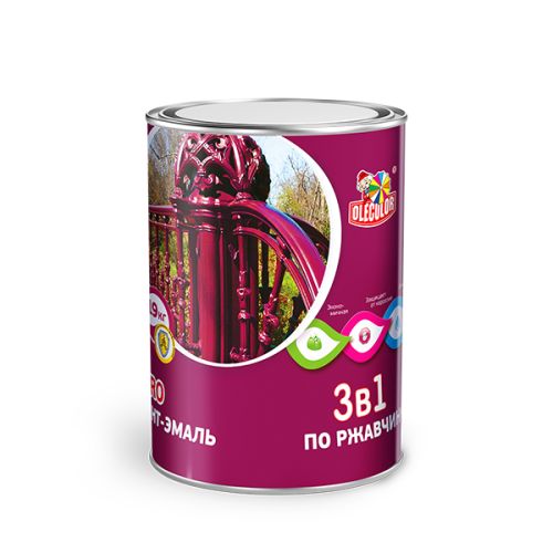 Эмаль грунт по ржавчине RAL7004 10кг Olecolor серый