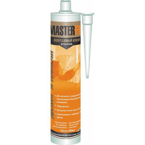Клей монтажный 910/А для панелей 280мл Masterfix ECO бесцветный