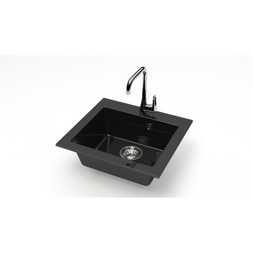 Мойка гранитная BERGG lab Z35 440х480мм глянцевая черная