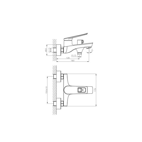 Смеситель для ванны с коротким изливом Haiba HB60595