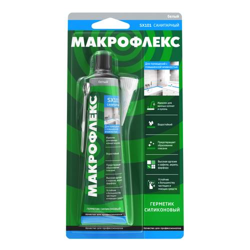 Герметик силиконовый санитарный  70мл Макрофлекс SX101 белый