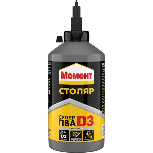 МОМЕНТ Столяр Супер ПВА D3 Клей столярный Бутылка Белый 750 г