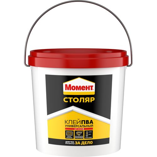 МОМЕНТ Столяр ПВА Универсальный Клей столярный Ведро Белый 3 кг
