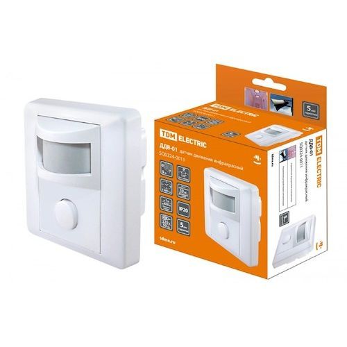 Датчик движения  600W/120гр. 9м регулир.IP20 ДДВ-01