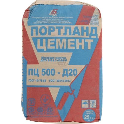 Цемент М-500 (ЦЕМ I 42,5H) ГОСТ 31108-2020 ТУ ЦЕМРОС 25кг (паллет 62шт)