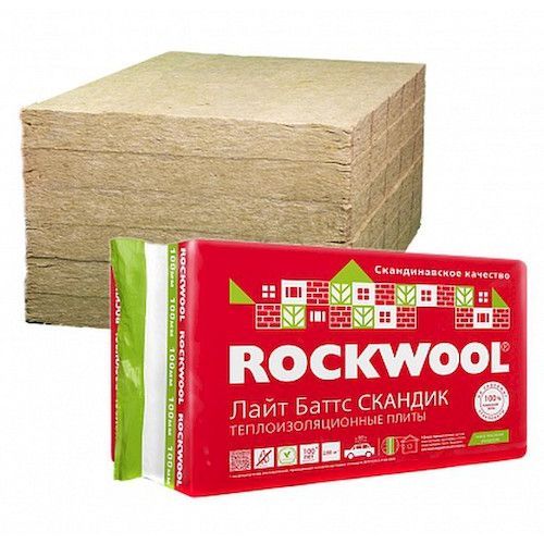 Теплоизоляция  50х600х800мм 5,76м2 (0,288м3) Rockwool Лайт Баттс Скандик